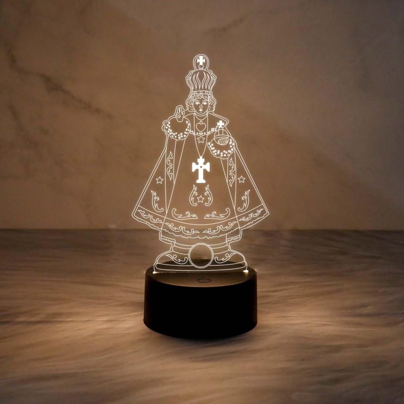 3D Illusion Jesus Cross Night Lamp | King Prince Figures Led Lamp with Warm White Light & USB Powered | 3D Desk Table Christmas Gift